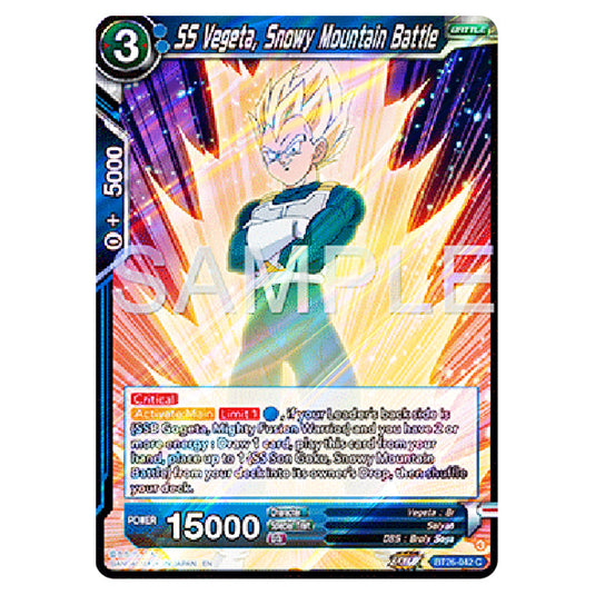 SS Vegeta, Snowy Mountain Battle Blue card from the Dragon Ball Super Card Game Fusion World set B26 - Ultimate Advent