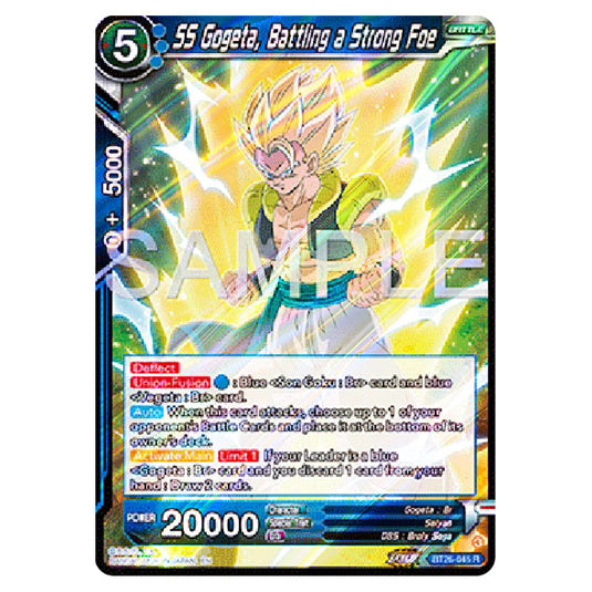 SS Gogeta, Battling a Strong Foe Blue card from the Dragon Ball Super Card Game Fusion World set B26 - Ultimate Advent