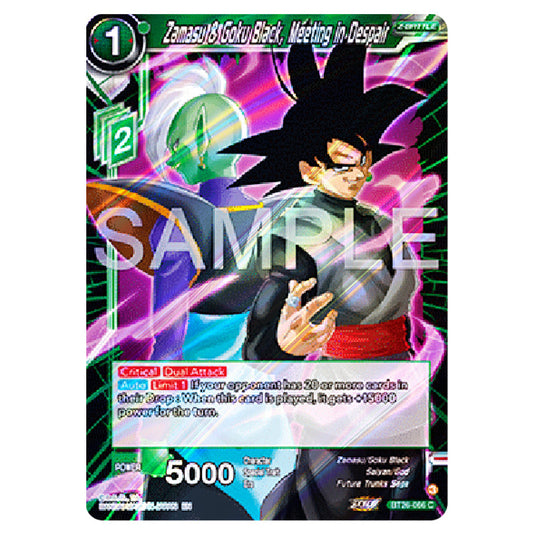 Zamasu & Goku Black, Meeting in Despair Green card from the Dragon Ball Super Card Game Fusion World set B26 - Ultimate Advent