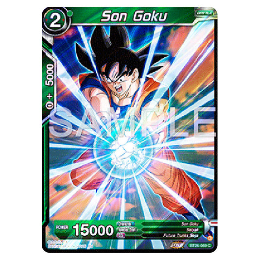 Son Goku Green card from the Dragon Ball Super Card Game Fusion World set B26 - Ultimate Advent