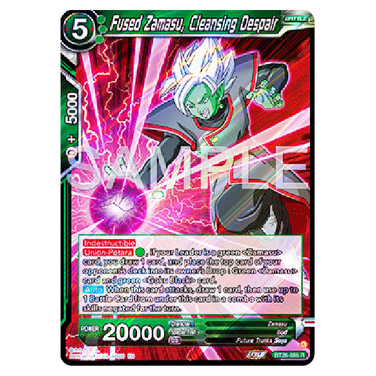 Fused Zamasu, Cleansing Despair Green card from the Dragon Ball Super Card Game Fusion World set B26 - Ultimate Advent