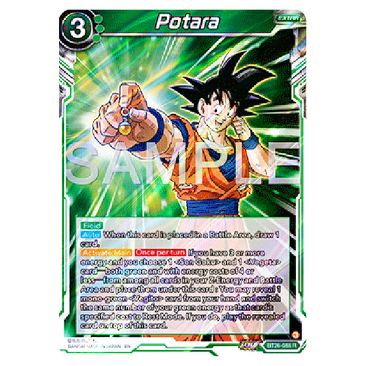 Potara Green card from the Dragon Ball Super Card Game Fusion World set B26 - Ultimate Advent