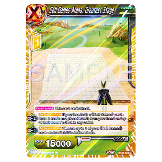 Cell Games Arena, Greatest Stage Yellow card from the Dragon Ball Super Card Game Fusion World set B26 - Ultimate Advent