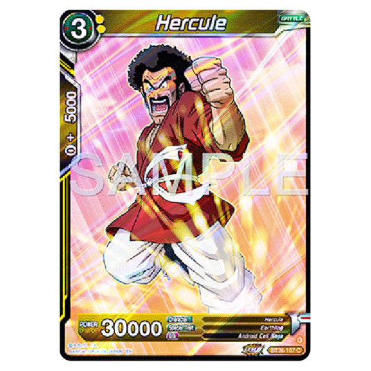 Hercule Yellow card from the Dragon Ball Super Card Game Fusion World set B26 - Ultimate Advent