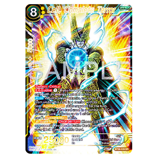 Cell, Complete Terror Yellow card from the Dragon Ball Super Card Game Fusion World set B26 - Ultimate Advent