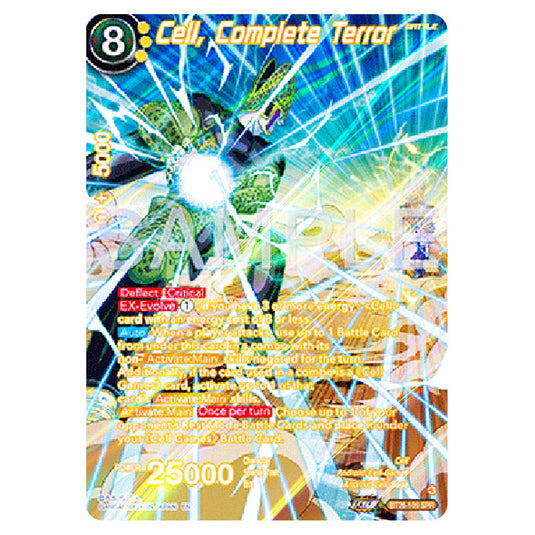 Cell, Complete Terror Yellow card from the Dragon Ball Super Card Game Fusion World set B26 - Ultimate Advent