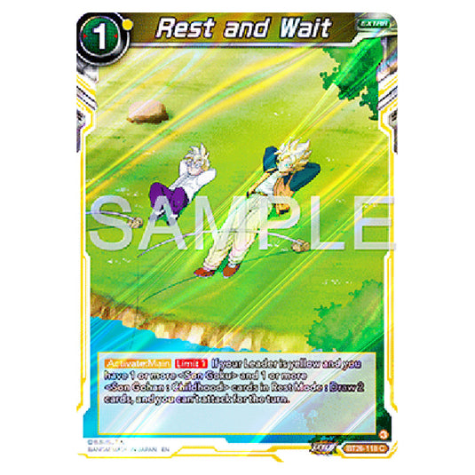 Rest and Wait Yellow card from the Dragon Ball Super Card Game Fusion World set B26 - Ultimate Advent