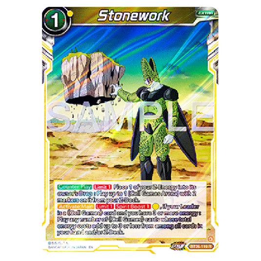 Stonework Yellow card from the Dragon Ball Super Card Game Fusion World set B26 - Ultimate Advent