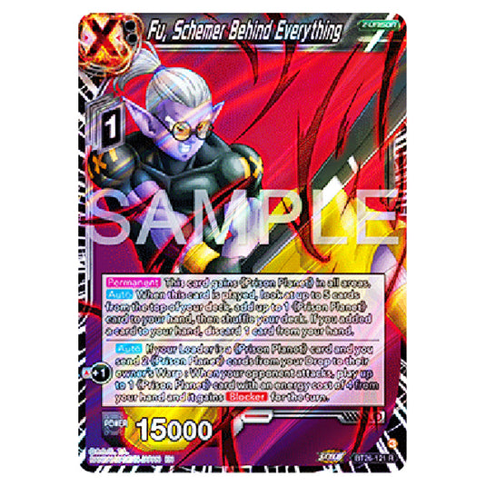 Fu, Schemer Behind Everything Black card from the Dragon Ball Super Card Game Fusion World set B26 - Ultimate Advent