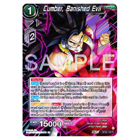 Cumber, Banished Evil Black card from the Dragon Ball Super Card Game Fusion World set B26 - Ultimate Advent