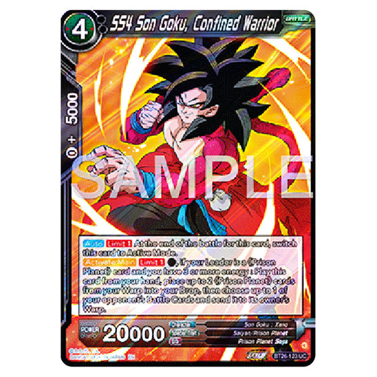 SS4 Son Goku, Confined Warrior Black card from the Dragon Ball Super Card Game Fusion World set B26 - Ultimate Advent