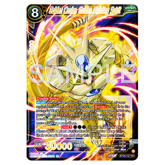 Golden Cooler, Golden Fighting Spirit Black card from the Dragon Ball Super Card Game Fusion World set B26 - Ultimate Advent