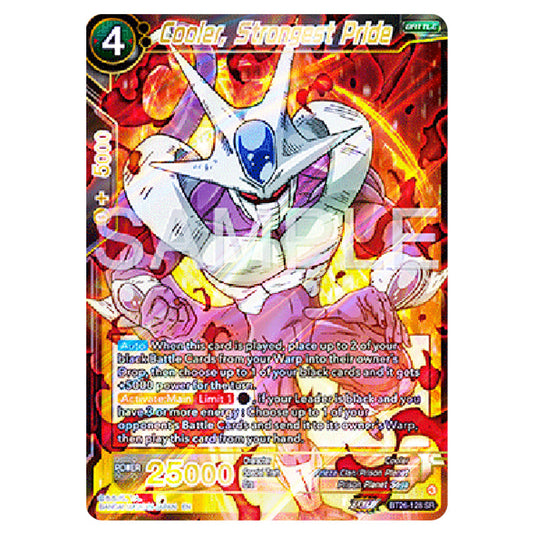 Cooler, Strongest Pride Black card from the Dragon Ball Super Card Game Fusion World set B26 - Ultimate Advent