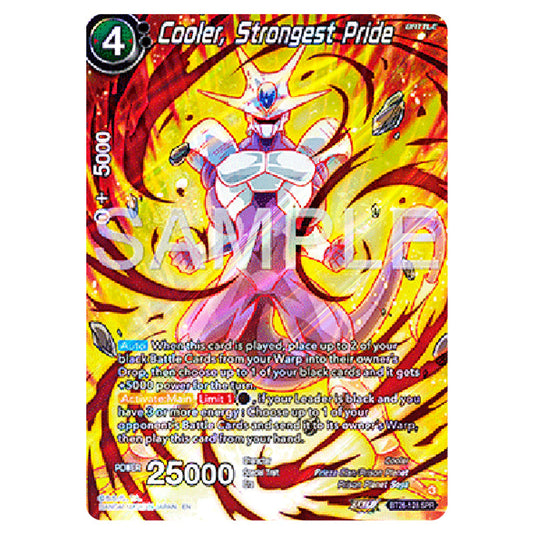 Cooler, Strongest Pride Black card from the Dragon Ball Super Card Game Fusion World set B26 - Ultimate Advent