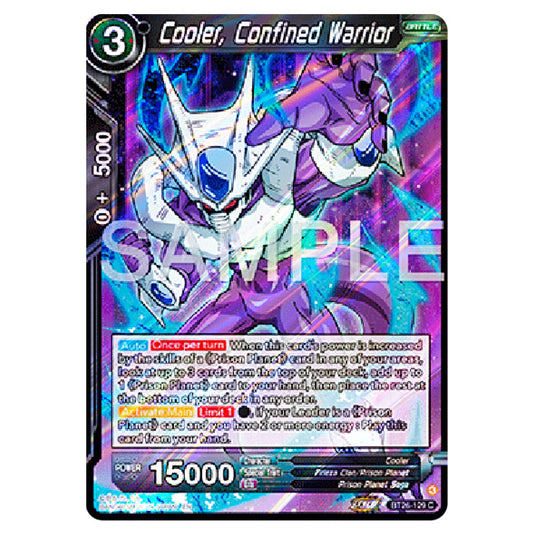 Cooler, Confined Warrior Black card from the Dragon Ball Super Card Game Fusion World set B26 - Ultimate Advent