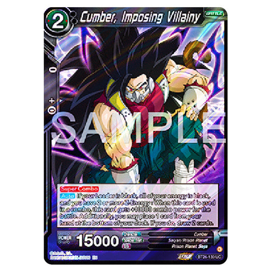 Cumber, Imposing Villainy Black card from the Dragon Ball Super Card Game Fusion World set B26 - Ultimate Advent