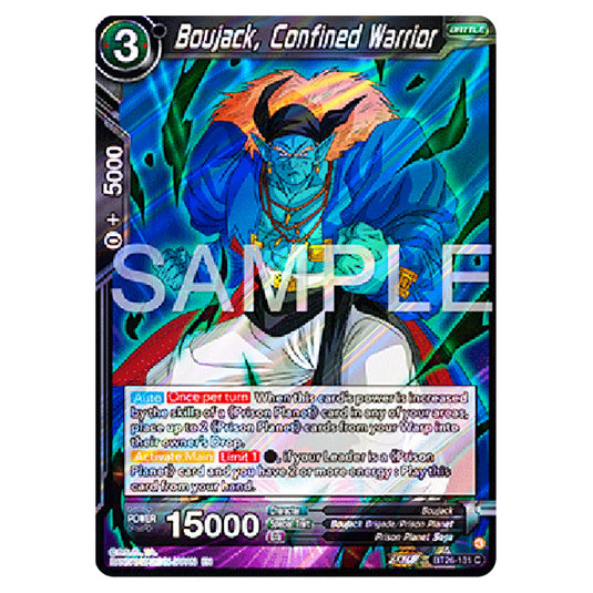 Boujack, Confined Warrior Black card from the Dragon Ball Super Card Game Fusion World set B26 - Ultimate Advent