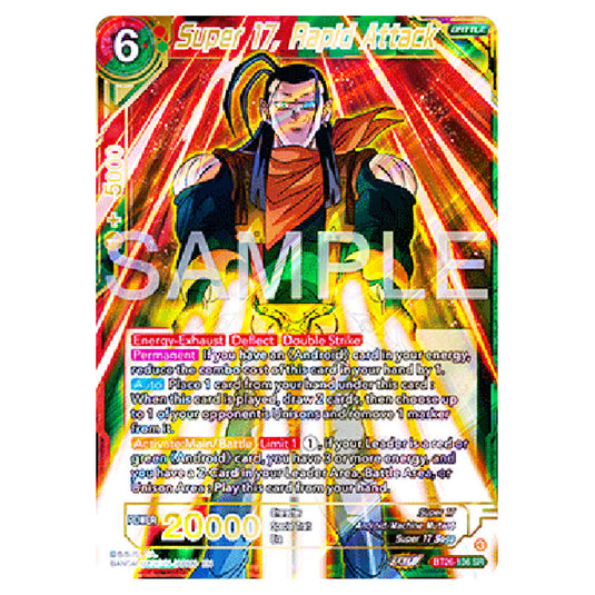 Super 17, Rapid Attack Red/Green card from the Dragon Ball Super Card Game Fusion World set B26 - Ultimate Advent