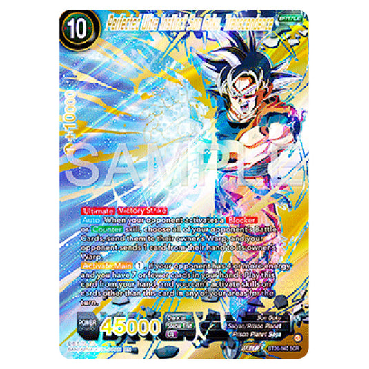 Perfected Ultra Instinct Son Goku, Transcendence Black card from the Dragon Ball Super Card Game Fusion World set B26 - Ultimate Advent