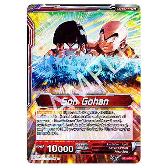 Son Gohan // Son Gohan, Protecting the Weak Uncommon card from the Dragon Ball Super Card Game set Prismatic Clash