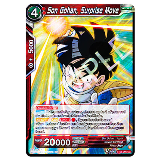 Son Gohan, Surprise Move Uncommon card from the Dragon Ball Super Card Game set Prismatic Clash