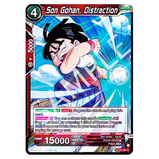 Son Gohan, Distraction Common card from the Dragon Ball Super Card Game set Prismatic Clash