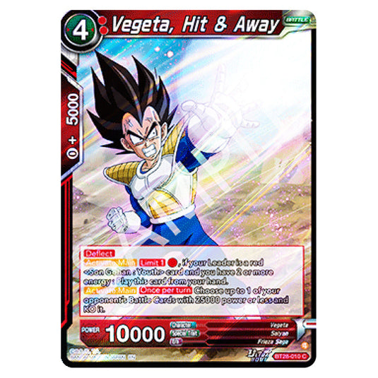 Vegeta, Hit & Away Common card from the Dragon Ball Super Card Game set Prismatic Clash