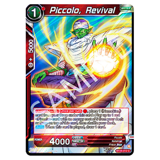 Piccolo, Revival Common card from the Dragon Ball Super Card Game set Prismatic Clash