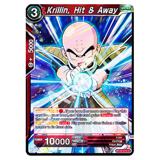 Krillin, Hit & Away Common card from the Dragon Ball Super Card Game set Prismatic Clash