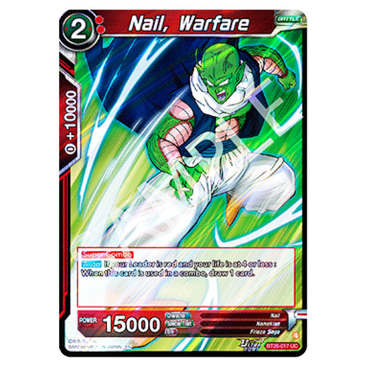 Nail, Warfare Uncommon card from the Dragon Ball Super Card Game set Prismatic Clash