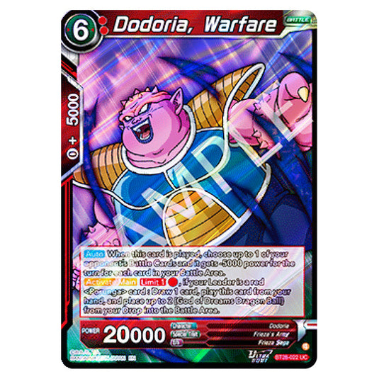 Dodoria, Warfare Uncommon card from the Dragon Ball Super Card Game set Prismatic Clash