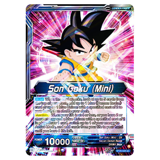 Son Goku (Mini) // SS Son Goku (Mini), New Adventure Uncommon card from the Dragon Ball Super Card Game set Prismatic Clash