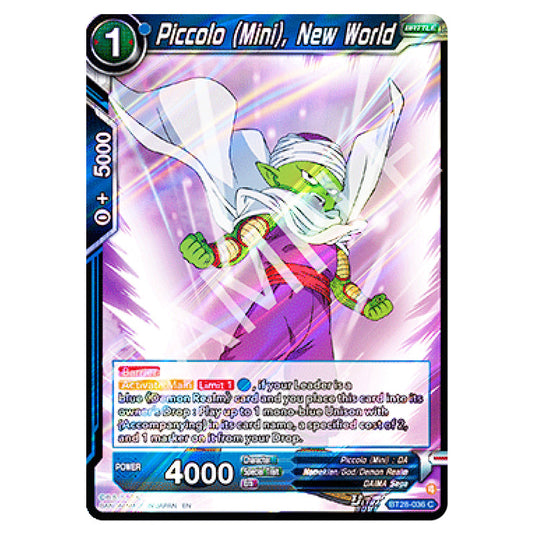 Piccolo (Mini), New World Common card from the Dragon Ball Super Card Game set Prismatic Clash