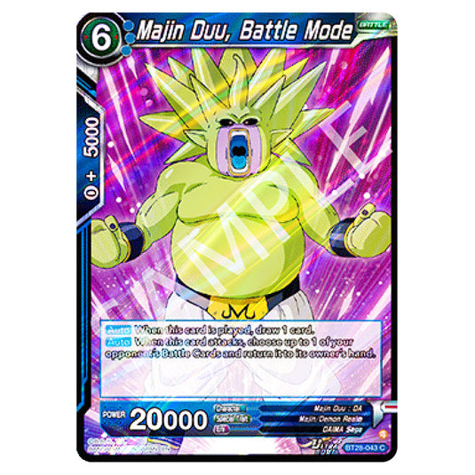 Majin Duu, Battle Mode Common card from the Dragon Ball Super Card Game set Prismatic Clash