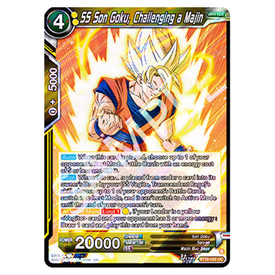 SS Son Goku, Challenging a Majin Uncommon card from the Dragon Ball Super Card Game set Prismatic Clash