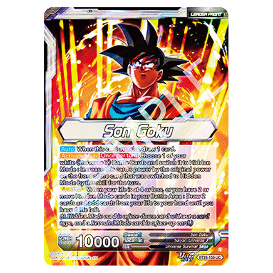 Son Goku // SSG Son Goku, Crimson Power Uncommon card from the Dragon Ball Super Card Game set Prismatic Clash