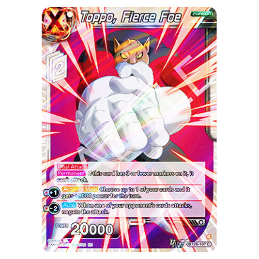 Toppo, Fierce Foe Common card from the Dragon Ball Super Card Game set Prismatic Clash