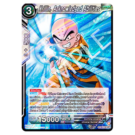Krillin, Acknowledged Abilities Uncommon card from the Dragon Ball Super Card Game set Prismatic Clash