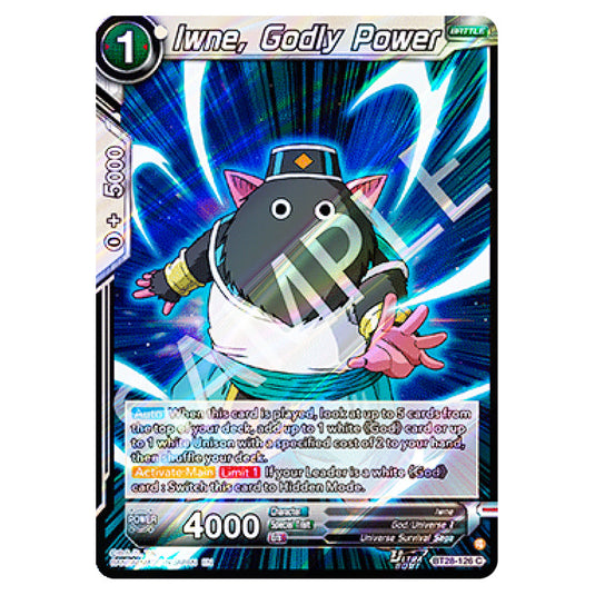 Iwne, Godly Power Common card from the Dragon Ball Super Card Game set Prismatic Clash