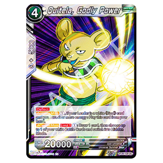 Quitela, Godly Power Uncommon card from the Dragon Ball Super Card Game set Prismatic Clash