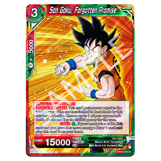 Son Goku, Forgotten Promise Common card from the Dragon Ball Super Card Game set Prismatic Clash