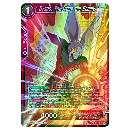 Dragon Ball Super - B14 - Cross Spirits - Dyspo, Thwarting the Enemy - BT14-019 (Foil)