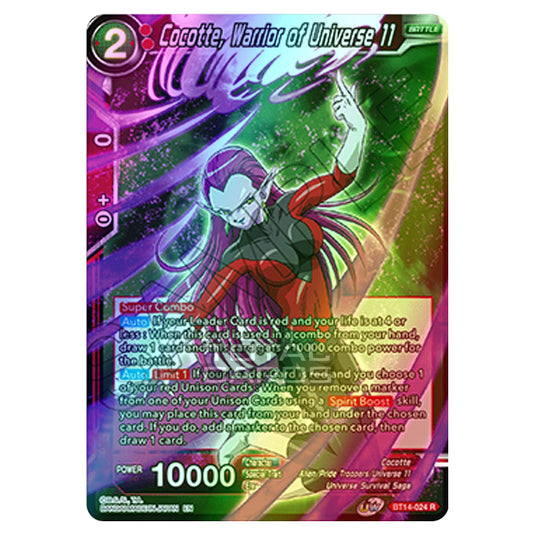 Dragon Ball Super - B14 - Cross Spirits - Cocotte, Warrior of Universe 11 - BT14-024 (Foil)