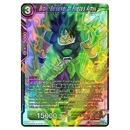 Dragon Ball Super - B14 - Cross Spirits - Broly, Berserker of Frieza's Army - BT14-084 (Foil)