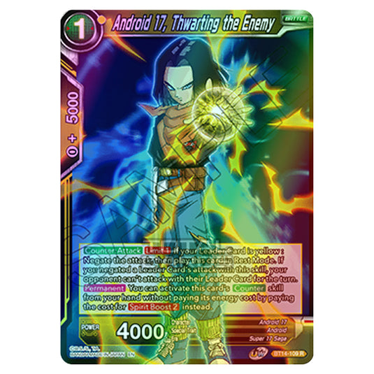 Dragon Ball Super - B14 - Cross Spirits - Android 17, Thwarting the Enemy - BT14-109 (Foil)