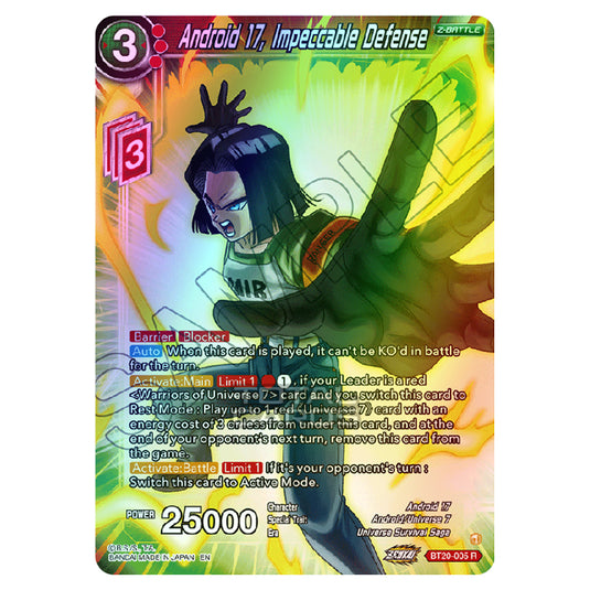 Dragon Ball Super - B20 - Power Absorbed - Android 17, Impeccable Defense - BT20-005 (Foil)