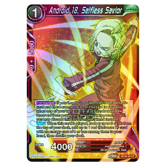 Dragon Ball Super - B20 - Power Absorbed - Android 18, Selfless Savior - BT20-010 (Foil)