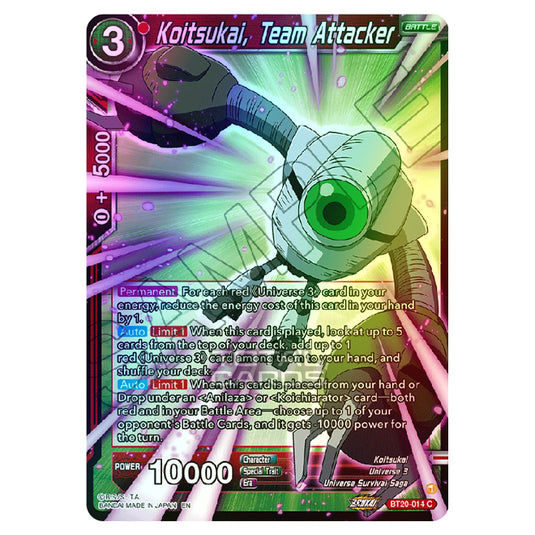 Dragon Ball Super - B20 - Power Absorbed - Koitsukai, Team Attacker - BT20-014 (Foil)