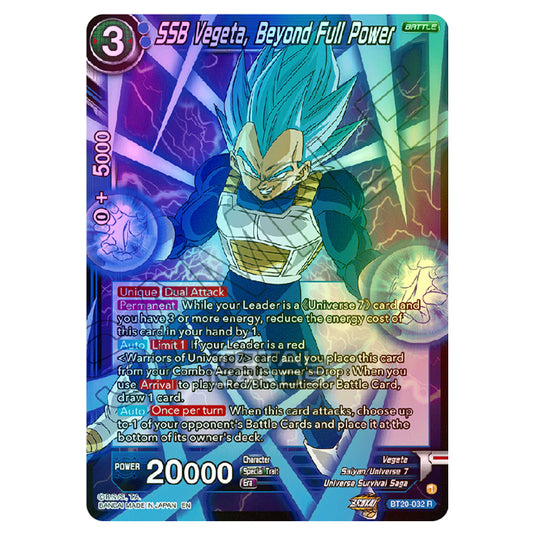 Dragon Ball Super - B20 - Power Absorbed - SSB Vegeta, Beyond Full Power - BT20-032 (Foil)