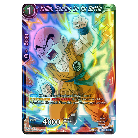 Dragon Ball Super - B20 - Power Absorbed - Krillin, Gearing Up for Battle - BT20-039 (Foil)